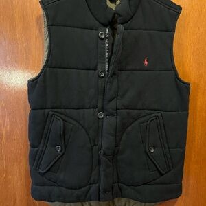 Black Puffer Vest with Red Logo - SOLD